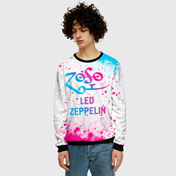 Свитшот мужской Led Zeppelin neon gradient style, цвет: 3D-черный — фото 2