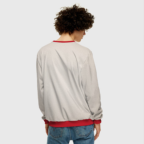 Мужской свитшот Французский бульдог в очках и рубашке / 3D-Красный – фото 4