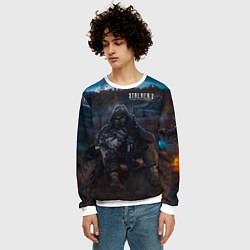 Свитшот мужской STALKER 2 на привале, цвет: 3D-белый — фото 2