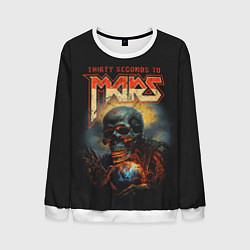 Свитшот мужской Thirty seconds to mars skull, цвет: 3D-белый