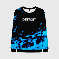 Свитшот мужской Detroit become human голубая кровь, цвет: 3D-черный