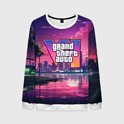 Свитшот мужской GTA 6 nigh city, цвет: 3D-белый