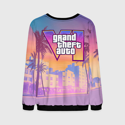 Мужской свитшот Люсия с парнем gta 6 / 3D-Черный – фото 2