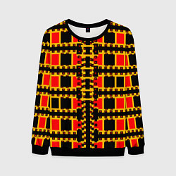 Свитшот мужской Королевские квадраты, цвет: 3D-черный