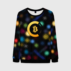 Свитшот мужской Bitcoin logo criptomoney, цвет: 3D-черный