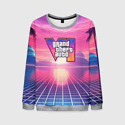 Свитшот мужской GTA 6 Vaporwave, цвет: 3D-меланж