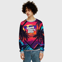 Свитшот мужской GTA 6 аbstract logo, цвет: 3D-меланж — фото 2