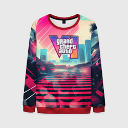 Свитшот мужской GTA 6 retro abstract, цвет: 3D-красный