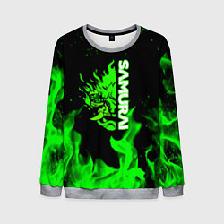 Мужской свитшот Samurai green fire toxic