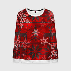 Мужской свитшот Рождественские узоры снежинки