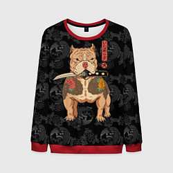 Свитшот мужской Питбуль якудза, цвет: 3D-красный