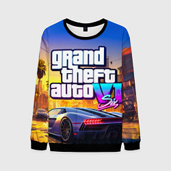 Свитшот мужской Grand theft auto 6 street vice city, цвет: 3D-черный