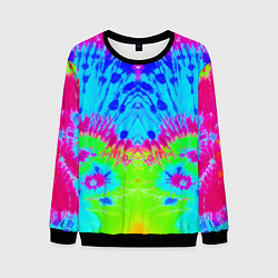 Свитшот мужской Tie-Dye abstraction, цвет: 3D-черный