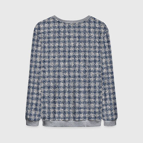Мужской свитшот Клетчатый тёмный серо-синий / 3D-Меланж – фото 2