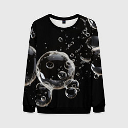 Свитшот мужской Пузыри на черном, цвет: 3D-черный