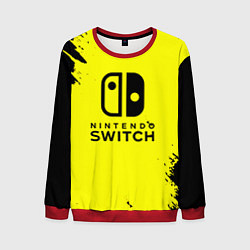Свитшот мужской Nintendo switch краски на жёлтом, цвет: 3D-красный