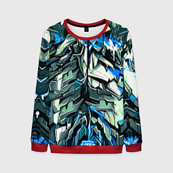 Мужской свитшот Синий камень на чёрном фоне