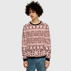 Свитшот мужской Я русский я иду до конца со славянским орнаментом, цвет: 3D-черный — фото 2