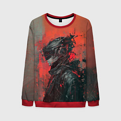 Свитшот мужской Киборг в ВР шлеме, цвет: 3D-красный