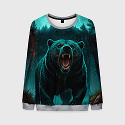 Свитшот мужской Царь тайги - медведь молнии, цвет: 3D-меланж