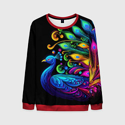 Свитшот мужской Neon peacock - art, цвет: 3D-красный