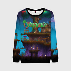 Свитшот мужской Terraria big tree, цвет: 3D-черный
