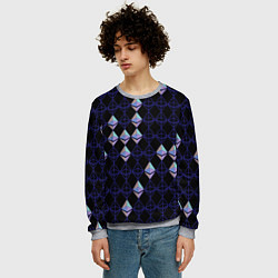 Свитшот мужской Криптовалюта Ethereum на черном, цвет: 3D-меланж — фото 2