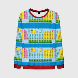 Свитшот мужской Узор из таблицы Менделеева, цвет: 3D-красный