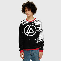 Свитшот мужской Linkin Park - black and white, цвет: 3D-красный — фото 2