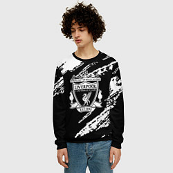 Свитшот мужской Liverpool белые краски текстура, цвет: 3D-черный — фото 2