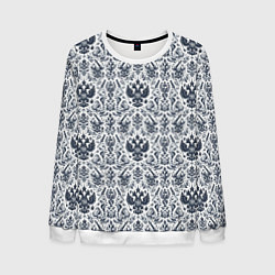 Свитшот мужской Греб России паттерн, цвет: 3D-белый