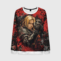 Свитшот мужской Edward Elric - Fullmetal Alchemist, цвет: 3D-белый