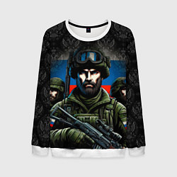 Свитшот мужской Русский солдат, цвет: 3D-белый