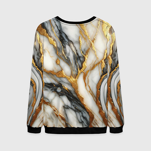 Мужской свитшот Мрамор - текстура / 3D-Черный – фото 2