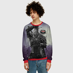 Свитшот мужской Ведьмак на охоте, цвет: 3D-красный — фото 2