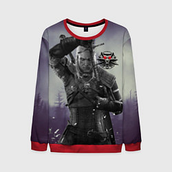 Свитшот мужской Ведьмак на охоте, цвет: 3D-красный