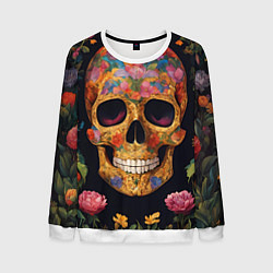 Свитшот мужской Bright colors and skull, цвет: 3D-белый