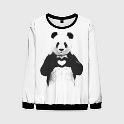 Свитшот мужской Panda love, цвет: 3D-черный