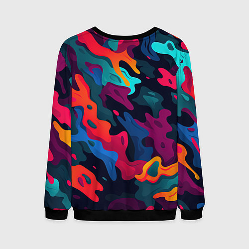 Мужской свитшот Gta лого камуфляж кислотные кляксы / 3D-Черный – фото 2