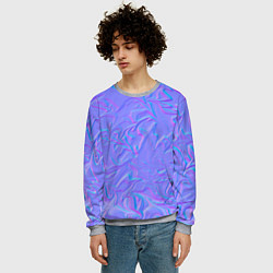 Свитшот мужской Неоновая абстрактная текстура, цвет: 3D-меланж — фото 2