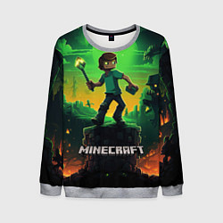 Свитшот мужской Персонаж в мире Minecraft, цвет: 3D-меланж