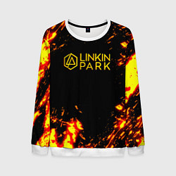 Свитшот мужской Linkin park огненный стиль, цвет: 3D-белый