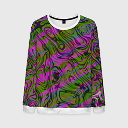 Свитшот мужской Фиолетовые узоры, цвет: 3D-белый