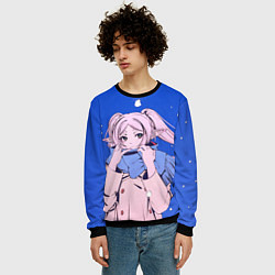 Свитшот мужской Фрирен и снег, цвет: 3D-черный — фото 2