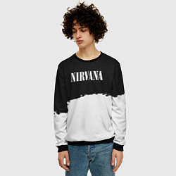 Свитшот мужской Nirvana текстура, цвет: 3D-черный — фото 2