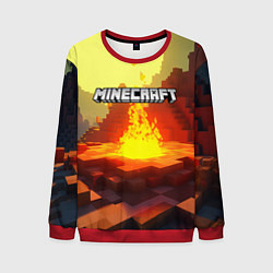Свитшот мужской Minecraft костер и лого, цвет: 3D-красный