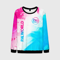 Свитшот мужской Palworld neon gradient style вертикально, цвет: 3D-черный