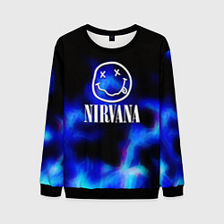 Свитшот мужской Nirvana flame ghost steel, цвет: 3D-черный