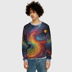 Свитшот мужской Звездный вихрь абстрактная живопись, цвет: 3D-меланж — фото 2