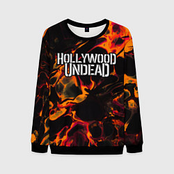 Свитшот мужской Hollywood Undead red lava, цвет: 3D-черный